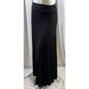 Max Studio Fold Over Waist Maxi Jersey Skirt, Black, Sz: M, 73-20